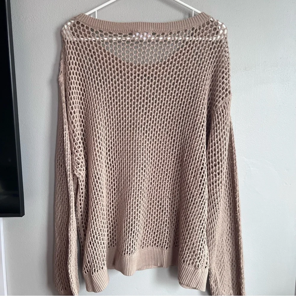 Summersalt The Fishnet Crewneck Cover-Up‎ - Natural Sweater 1XL - Picture 8 of 9